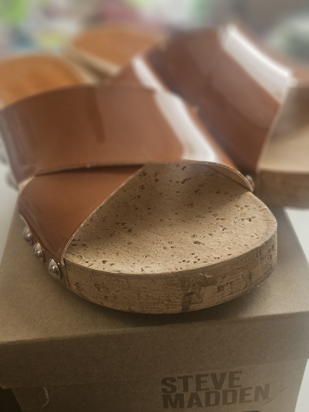 Steve Madden Women's "Cantlay" Brown Cork Slide Sandals 7